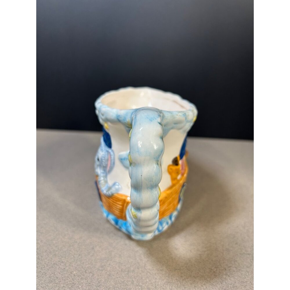 Vintage Noah’s Ark Creamer Pitcher Painted Animals Ceramic Decorative 4'' Tall - Picture 4 of 8